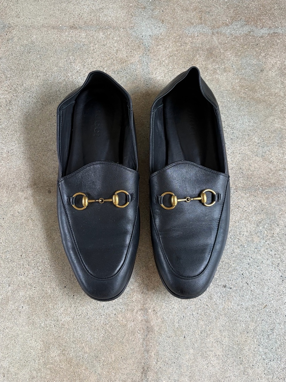 Gucci Black Jordaan Soft Leather Horsebit Loafer